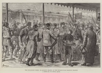 La crise bulgare, M. Zankoff hué à la gare de Philippopolis